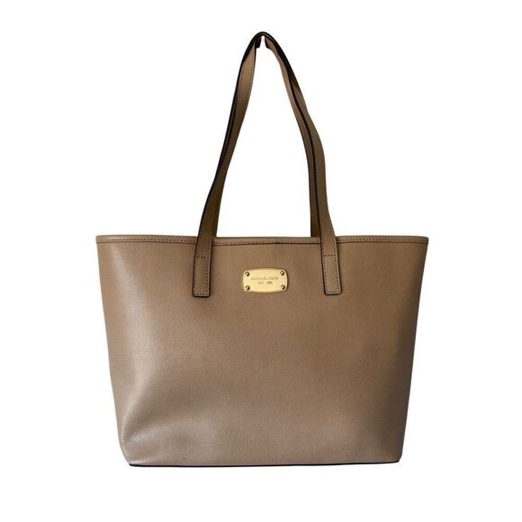 Michael Kors Tan Leather Signature Tote Bag - Picture 1 of 15